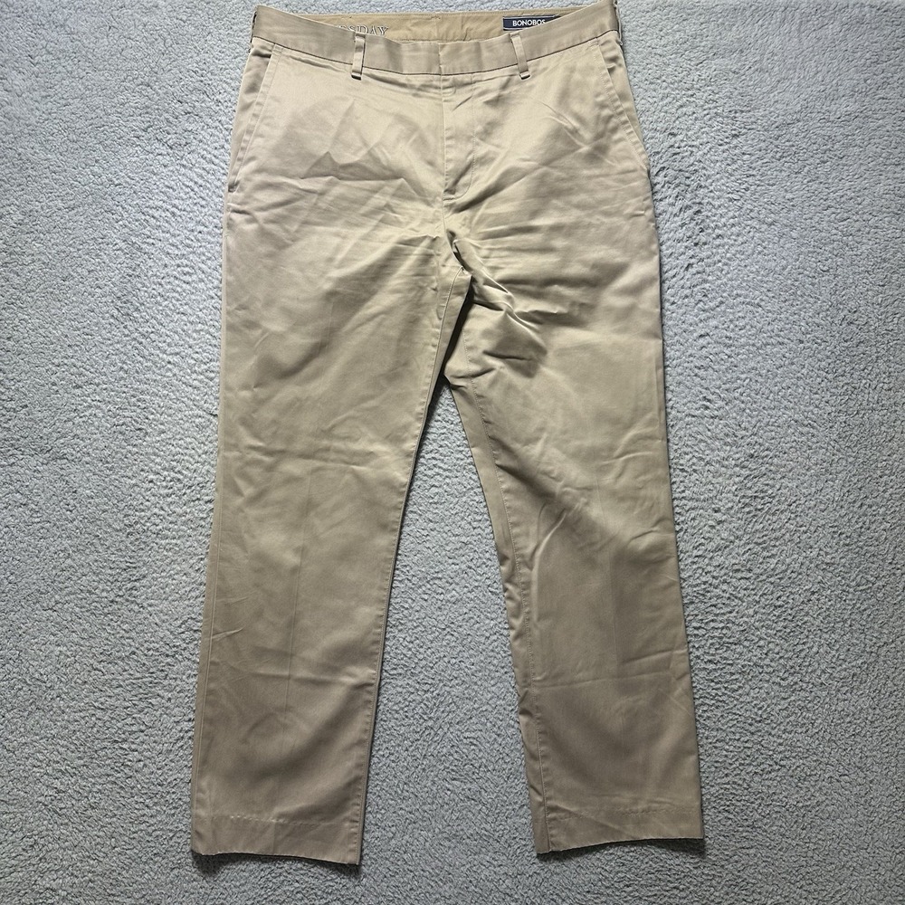 Bonobos Pants Men's‎ Size 34 x 30 Wednesday Slim Straight Beige Preppy Casual
